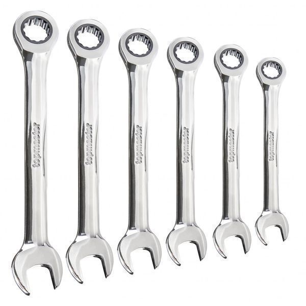 Комплект комбинирани ключове с тресчотка 8-17 мм 6 части cr-v topmaste