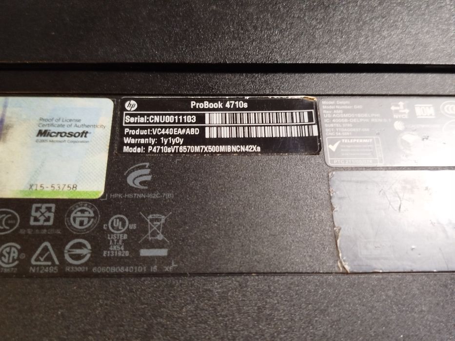 Hp Pro Book 4710s