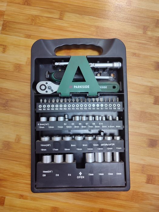 Set chei tubulare cu clichet Parkside 61 piese
