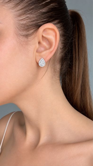Cercei Lacrima cu Moissanite din Argint 925