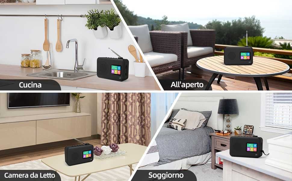 DAB Plus цифрово радио  с будилник с цветен дисплей и Bluetooth  LFF