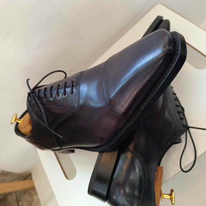 Pantofi de lux 46 46.5 oxford cap toe GREVE NOI lucrati manual piele