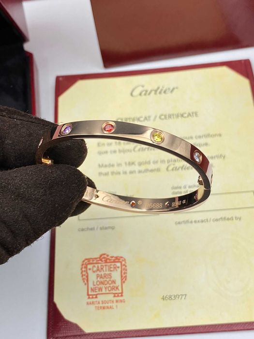 Brățară Cartier LOVE 16 din aur rose 750 cu 10 diamante Swarovski