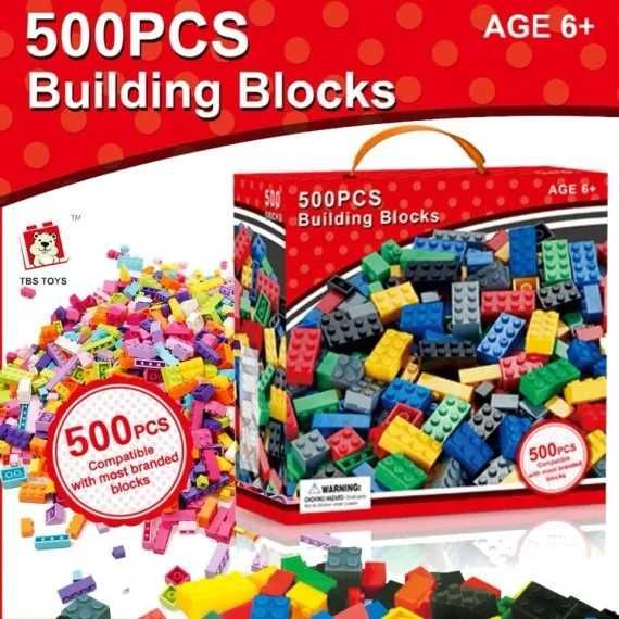 Joc de construit tip LEGO cu 500 de piese, pentru copii varsta 6+