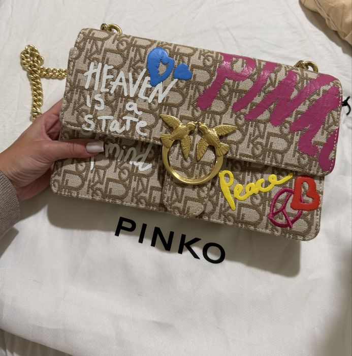 Кожена чанта Pinko Borsetta Love Classic Icon