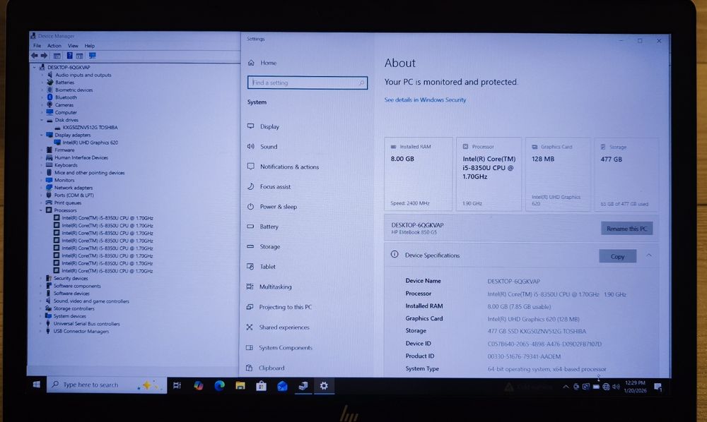 Laptop HP Elitebook 15,6 FHD/I5-8350U/8GB/512GB  !