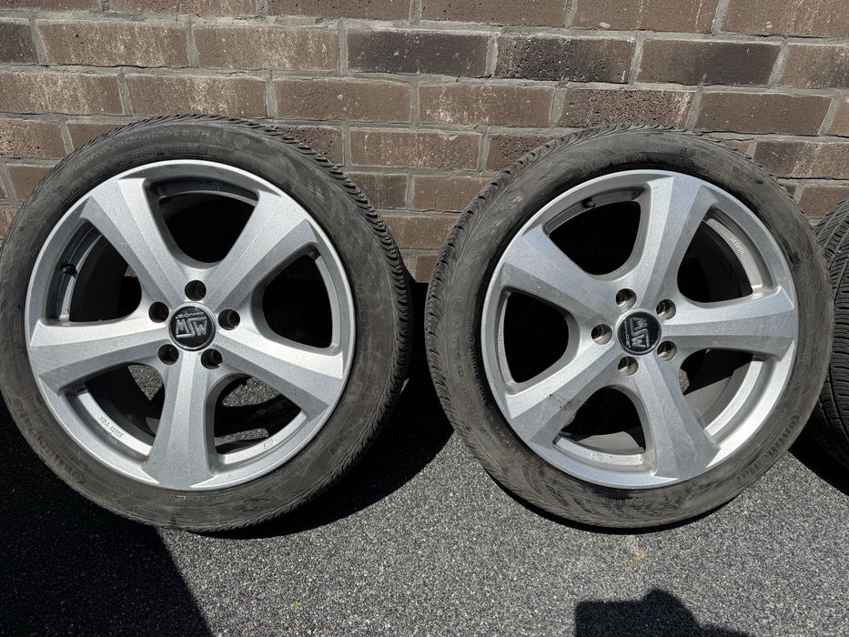 Set jante aliaj R18 OZ MSW 5x112 compatibile VAG Mercedes + anvelope all-season 225/45/18 Continental RSC