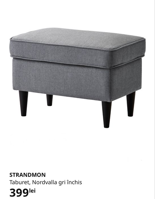 Taburet gri Strandmon Ikea neutilizat