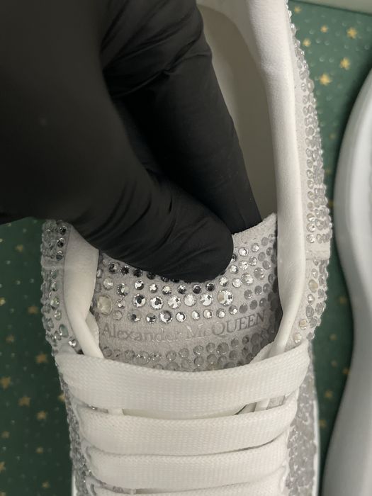 Alexander McQueen Silver Crystal Classic Sole Ultra Premium Quality