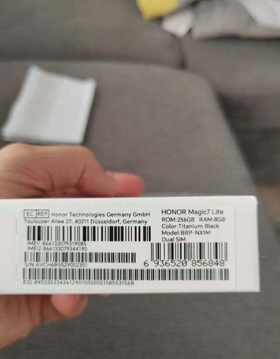 Telefon HONOR Magic 7 Lite, 256GB, 8GB RAM, Dual SIM, Titanium Black
