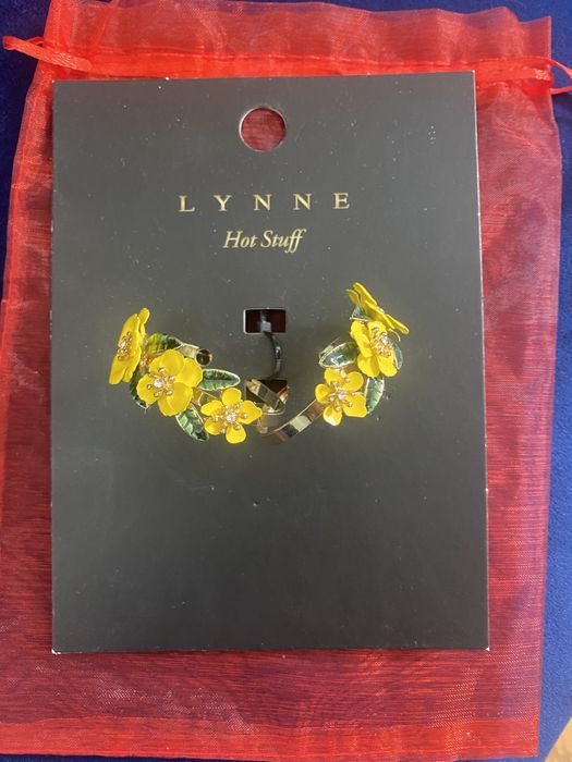 Страхотни обеци с жълти и розови цветя от LYNNE