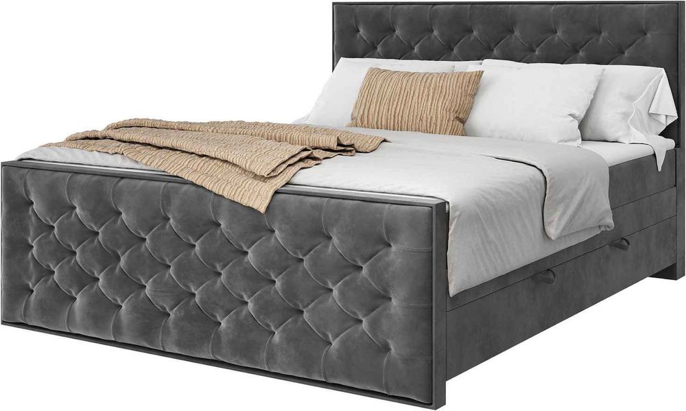 Pat boxspring 200x200 cu saltele incluse