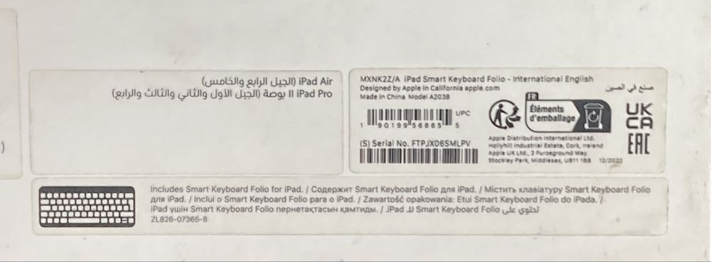 Apple iPad Smart Keyboard Pro Air Orginal