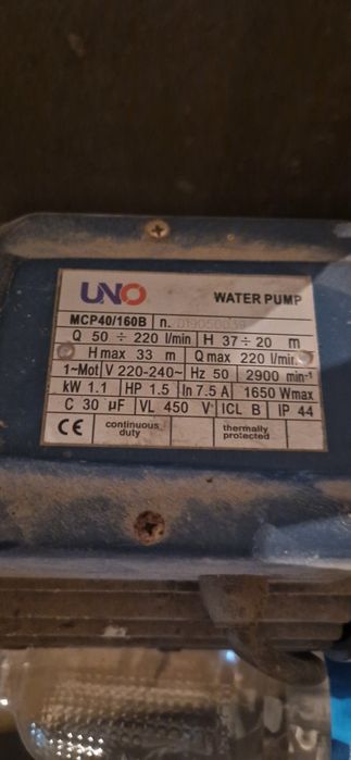 Поливной насос фирмы уно