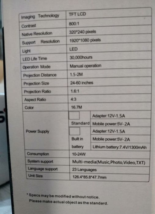 Проектор. Proktor sotladi miniy va damashniy òzi bitta