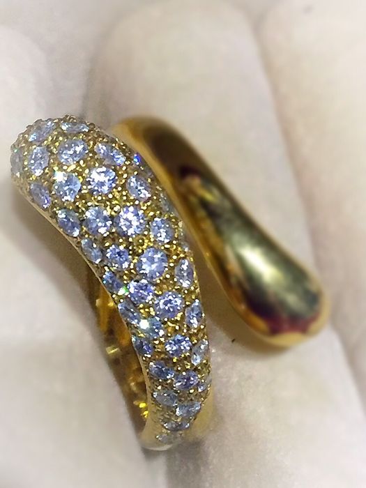 Tiffany&Co. 750/diamonds Elsa Peretti® Bypass Teardrop Ring