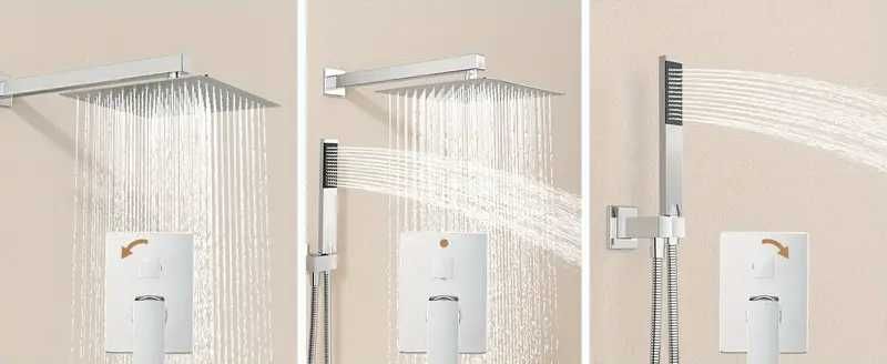 Душ система за вграждане с термостатен Смесител за баня Квадратен