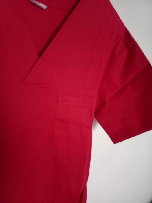 Bluza medicala unisex, rosie, M