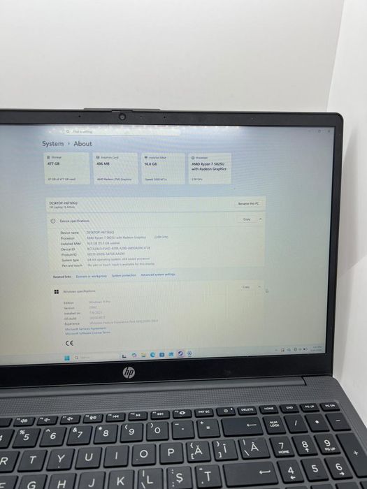Laptop HP  cu procesor AMD Ryzen 7 5825U pana la 4.5 GHz, 15.6" -A-