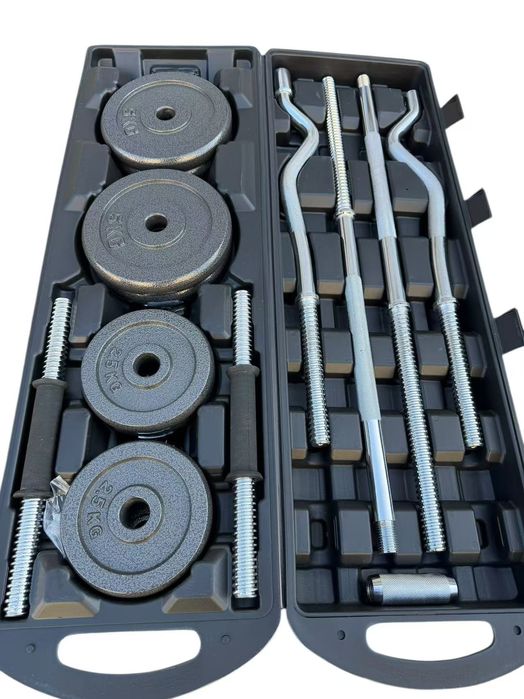 Комплект дъмбели с лост 55кг