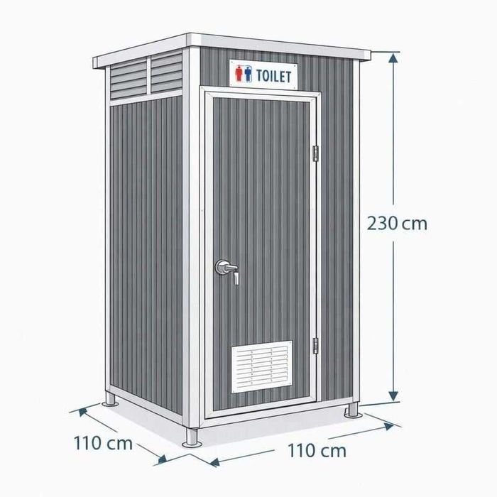 Cabină toaletă cu duș și chiuvetă sanitară camping șantier evenimente