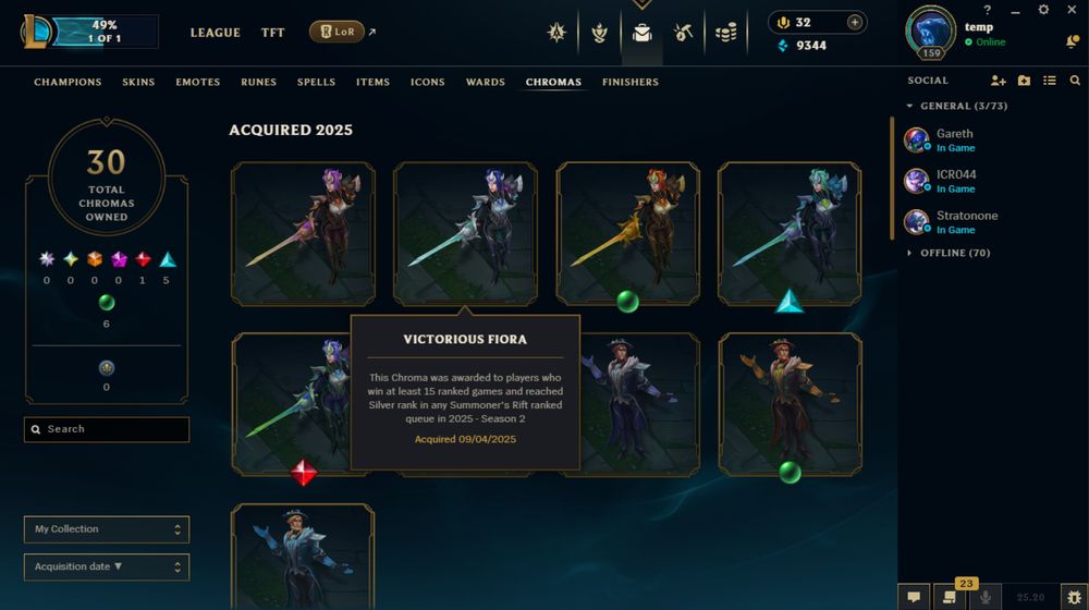 League of Legends Rank Emerald 106 skins toti campionii
