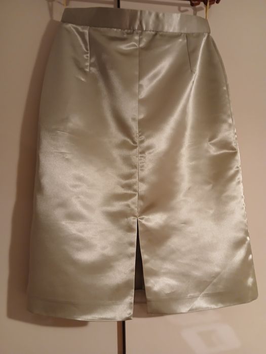 Fusta din satin, verde deschis Xandra, nr 42