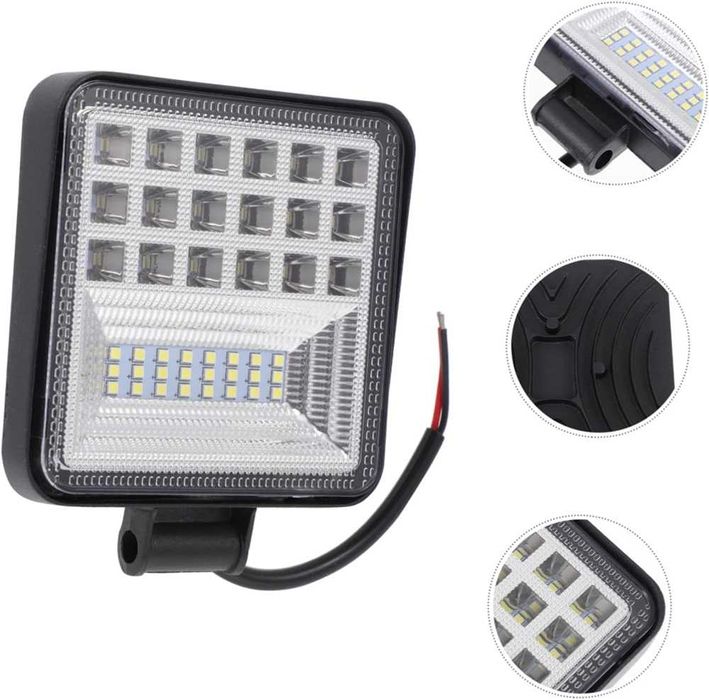 42 LED диоден халоген с бяла светлина - 126W/12v-24v.