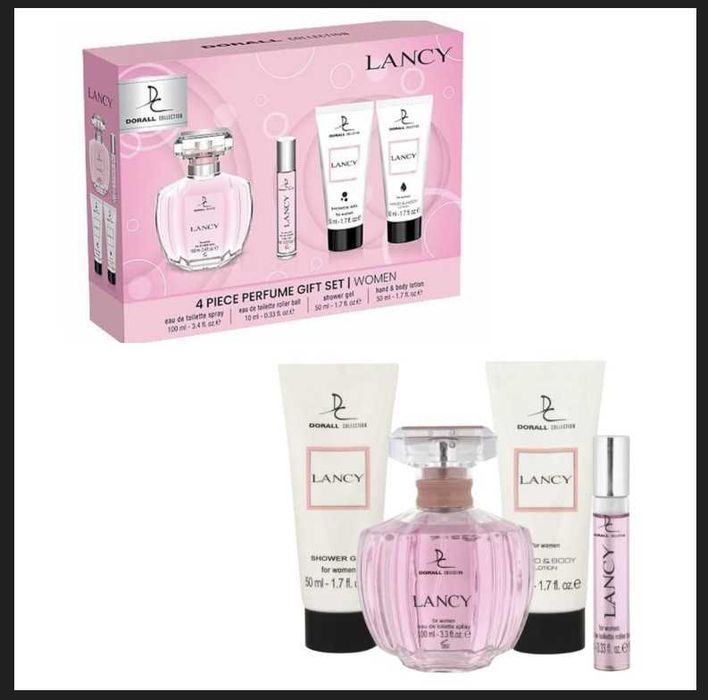 Set cadou femei Dorall Collection, parfum, gel de dus,crema, 27x20x5cm
