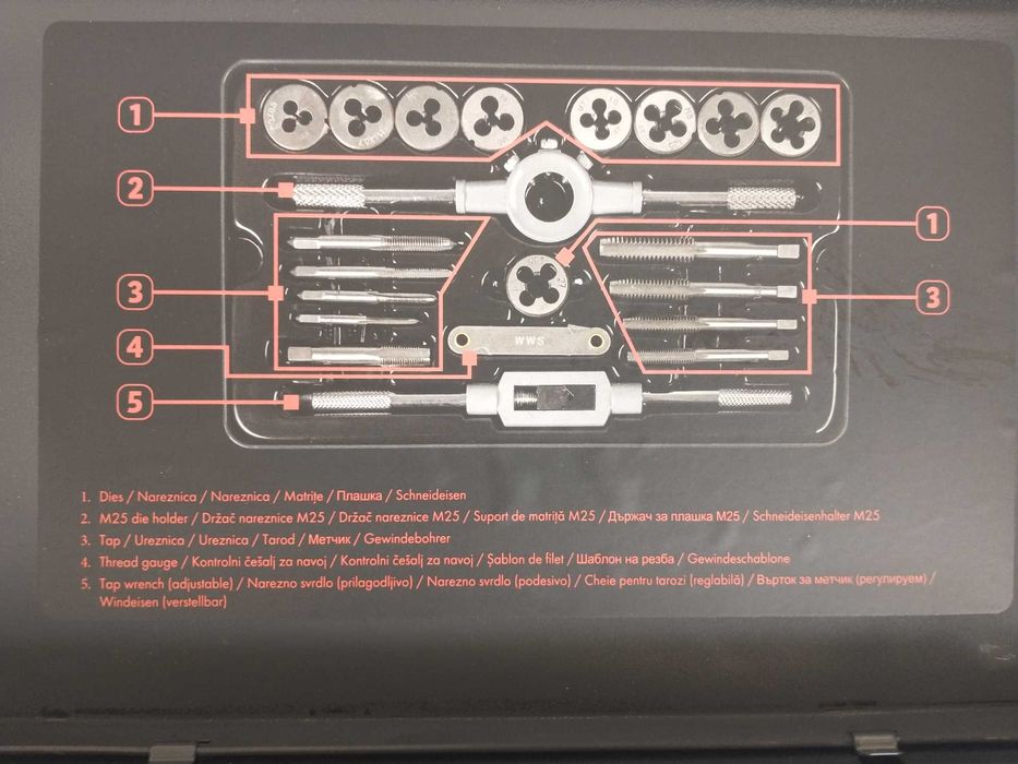 Комплект метчици и плашки 21 части
