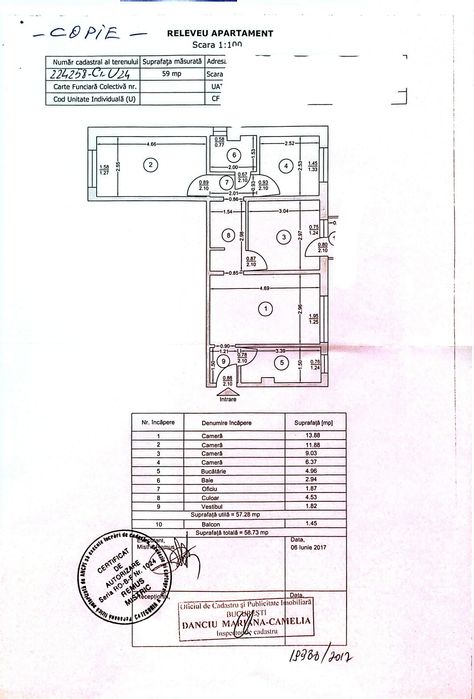 Apt. 4 camere Tunsu Petre