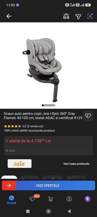 Scaun auto i-Spin 360 i-Size ISOFIX 40-105 cm