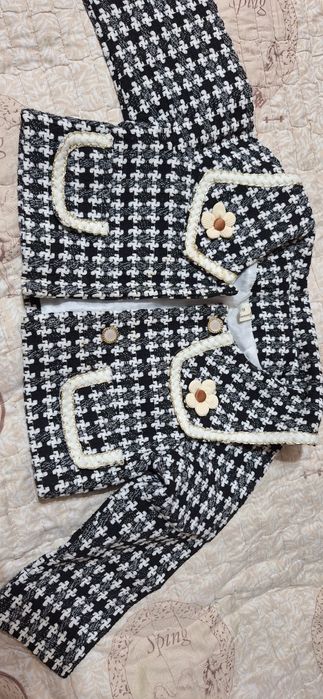 Куз ва киш мавсуми учун куйлак ва костюм. 4 ва 5 ёшлик кизлар учун.