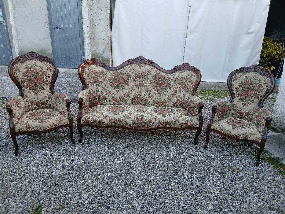 Canapea cu 2 Fotolii Stil Luigi Filippo