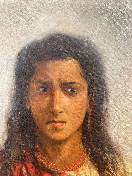 Arthur Verona, Chivuță, tablou vechi românesc, ulei pe pânză.