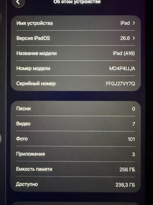 Ipad A16 256 гб