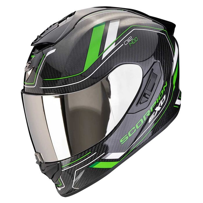 Scorpion EXO-1400 EVO II CARBON AIR MIRAGE Black-Green Каска