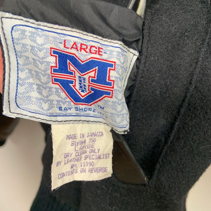 Geacă Vintage Varsity Bomber Made in Jamaica piele USA marime L