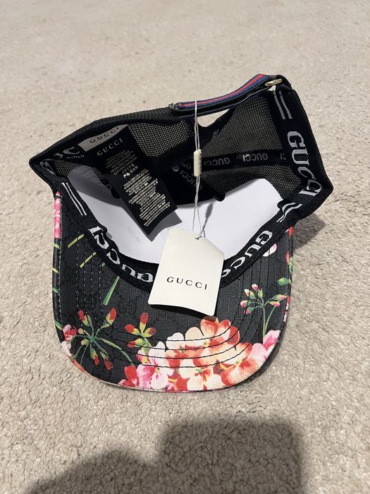 Sapca Gucci Pink Floral-print Monogram Trucker