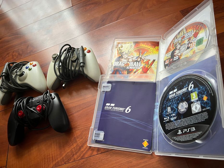 Set trei controllere (manete) Xbox 360 + Myria + jocuri PS3