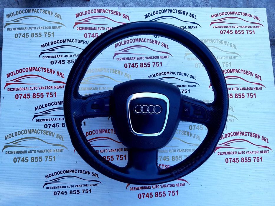 Volan S LINE negru cu airbag si comenzi audi a6 c6 audi a4 b7