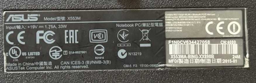 Laptop ASUS X553M 15 inch
