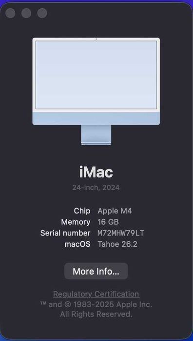 Apple iMac 24 inch M4 8 nuclee CPU si 8 nuclee GPU, 16GB, 256GB SSD ...