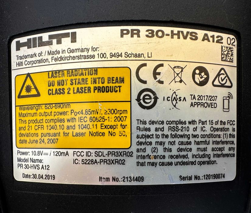 ТОП ЦЕНА! Hilti PR 30-HVS A12 - Ротационен лазер за употреба на открито перфектен!