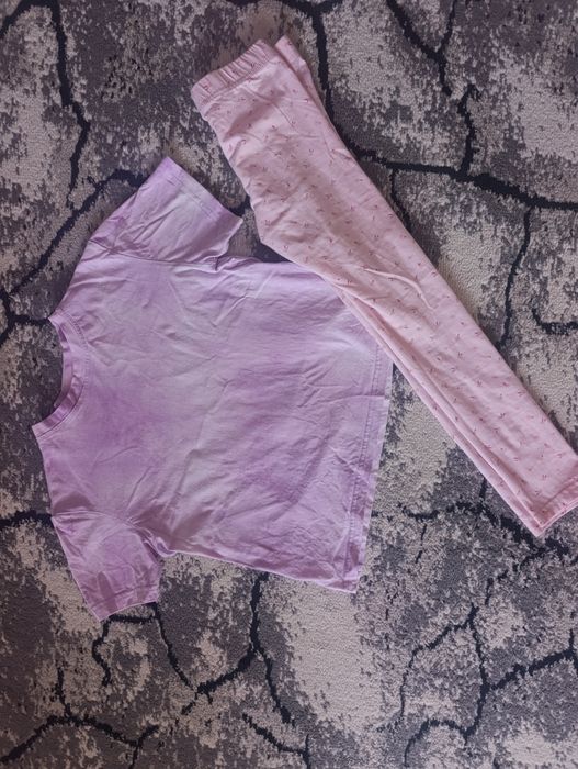 Хб кофточки и лосины для девочки на весну 6-8 лет