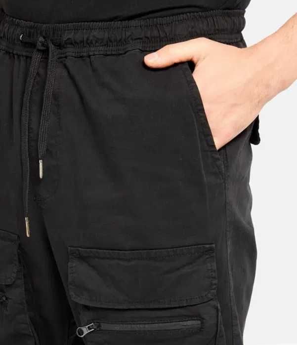 Уникален карго панталон Brave Soul W30 W32 W34 черен долнище