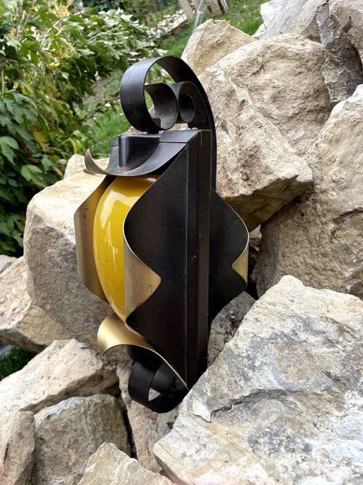 Градински фенер / външен стенен аплик – метален, ретро стил