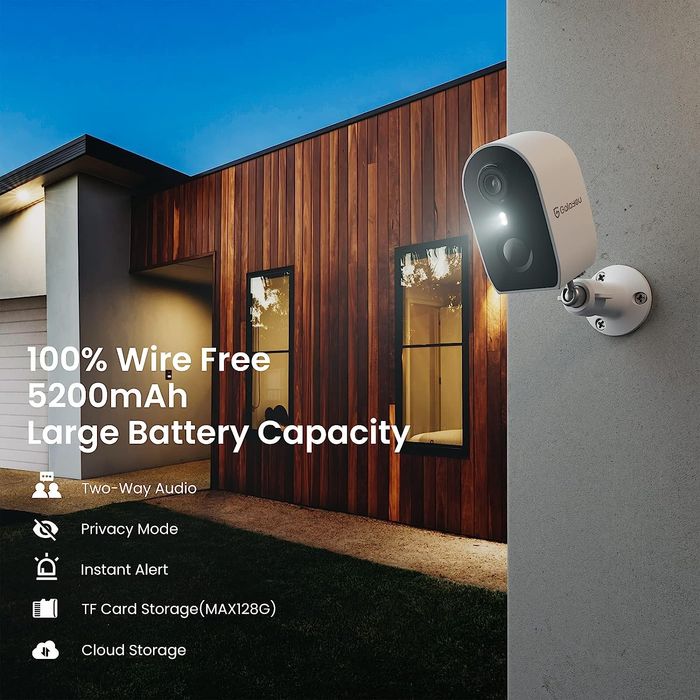 Безжична акумулаторна WiFi IP 2К камера Galayou 2R