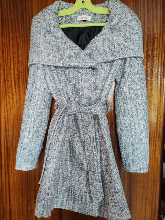 Дамско палто в черно и бяло