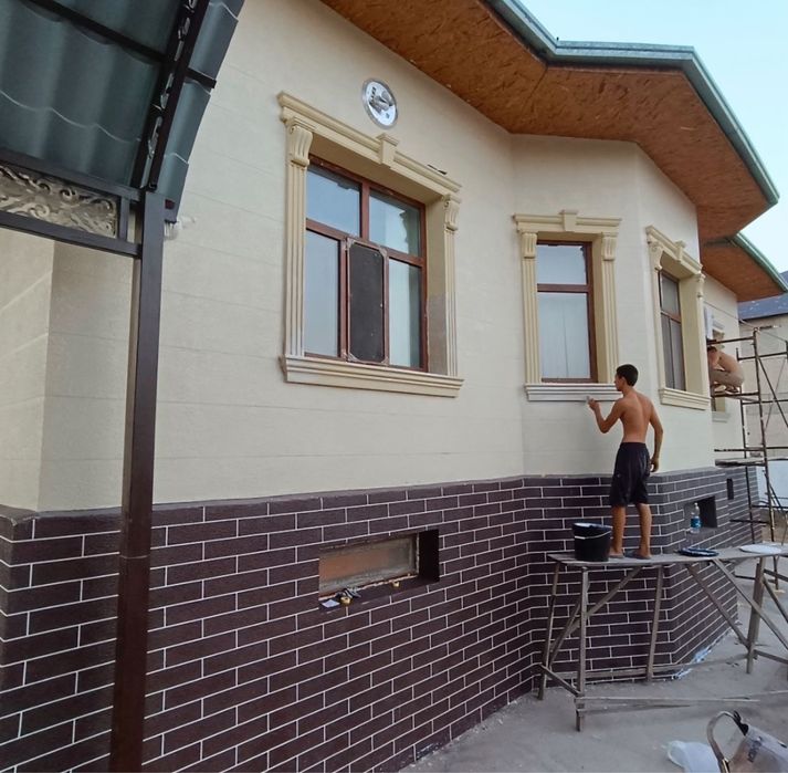 Жидкий травертин. Наружные работы